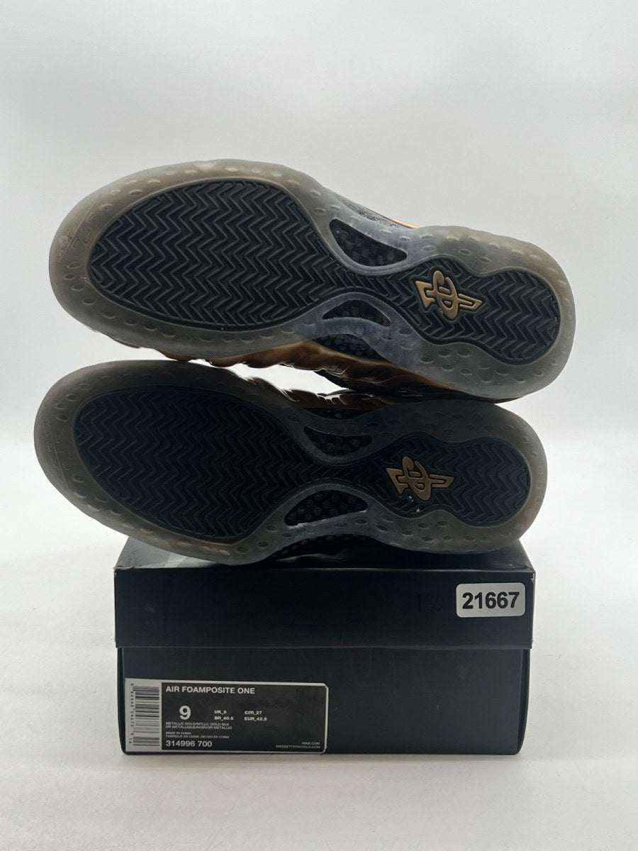 Nike Air Foamposite One Metallic Gold 9 (Lightly Worn Pre-Owned) - Image 8