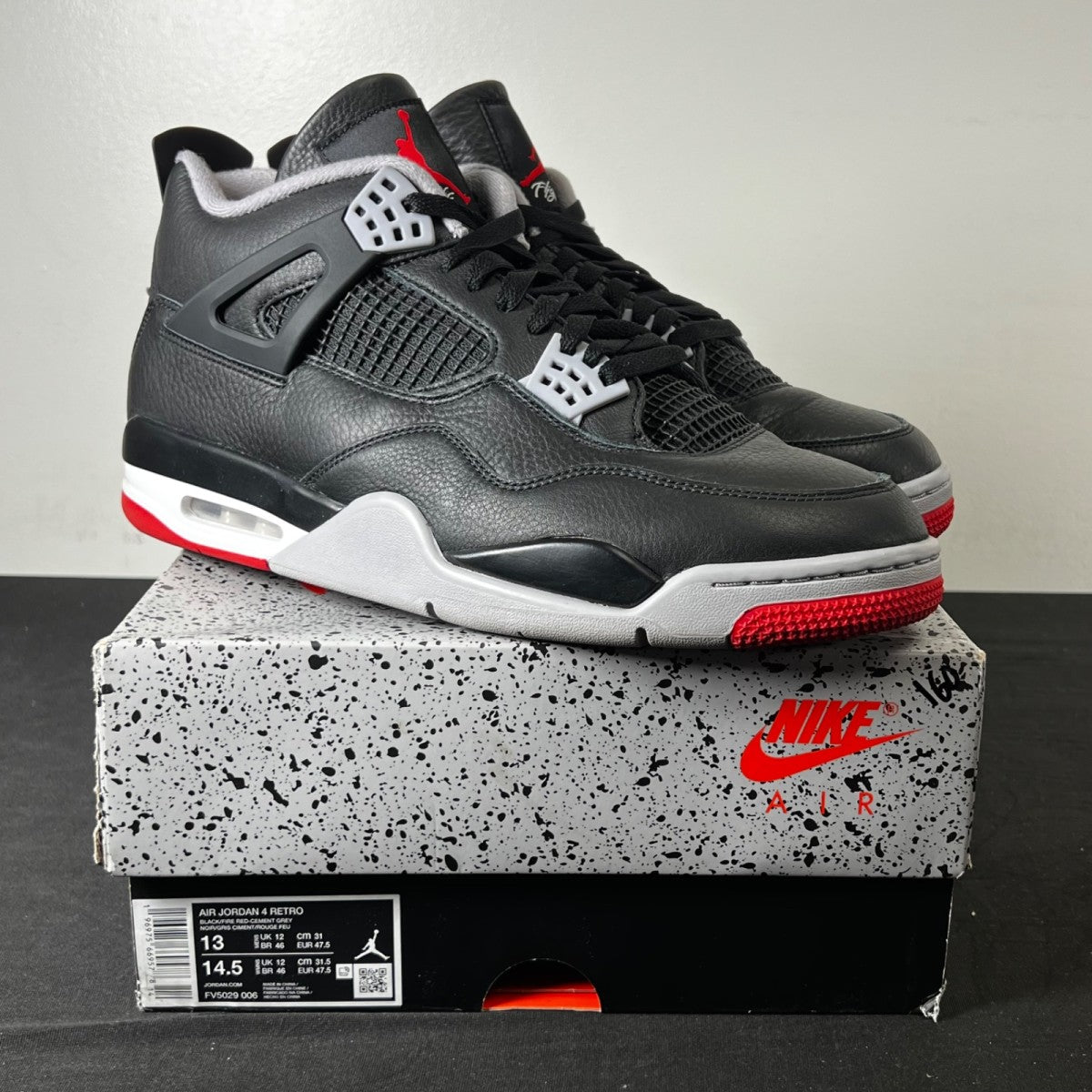 Jordan 4 Retro Bred Reimagined 13 (Lightly Worn Pre-Owned)JordanBlack/Cement Grey/Varsity Red/Summit White