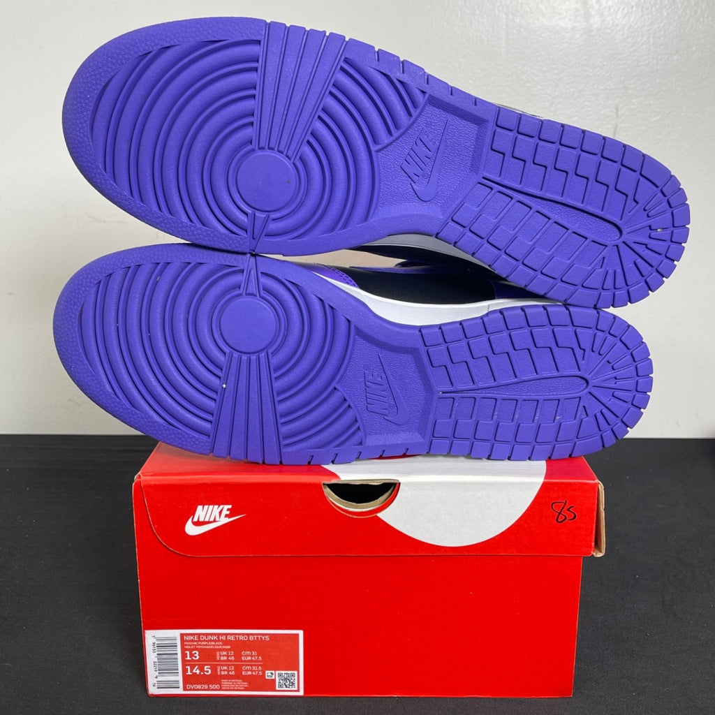 Nike Dunk High Retro BTTYS TCU 13 (Moderately Worn Pre-Owned)NikePsychic Purple/Black/Psychic Purple/White - Image 5