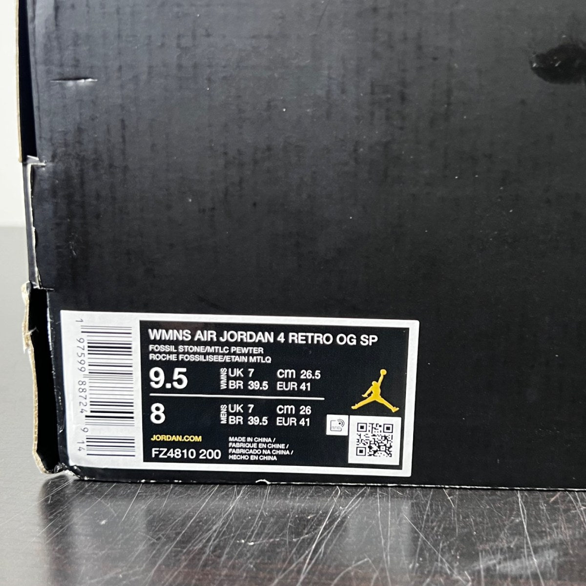 Jordan 4 Retro OG SP A Ma Maniére While You Were Sleeping (Women's) 9.5W (Lightly Worn Pre-Owned)JordanFossil Stone/Metallic Pewter/Burgundy Crush - Image 4