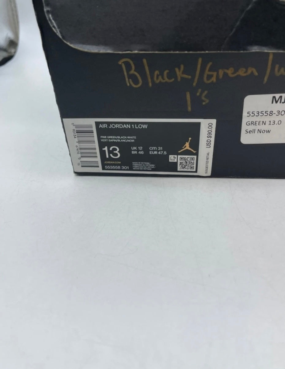 Jordan 1 Low Pine Green 13 (Heavily Worn Pre-Owned)JordanPine Green/Black-White - Image 7