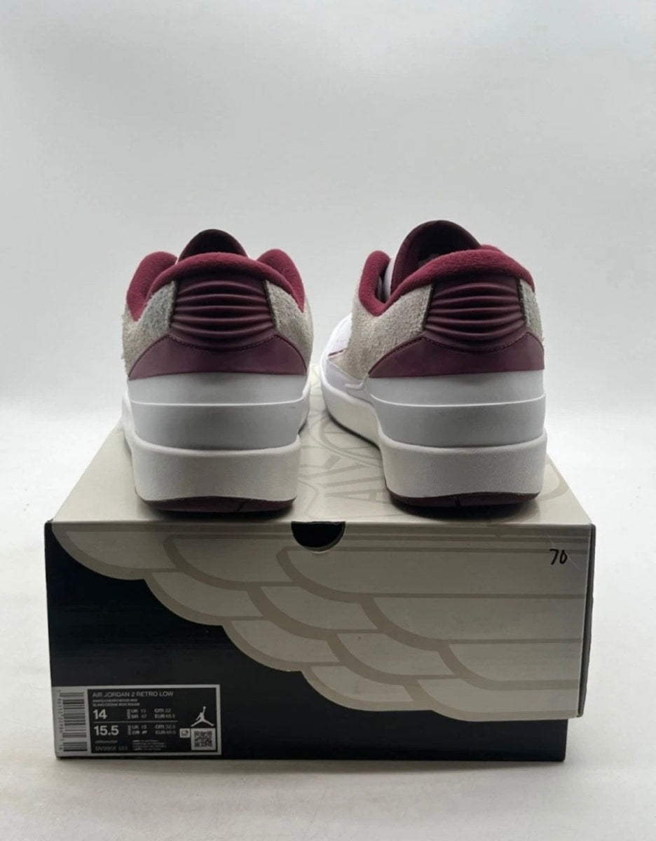 Jordan 2 Retro Low Cherrywood 14 (Lightly Worn Pre-Owned)JordanWhite/Cherrywood Red-Light Steel Grey - Image 3