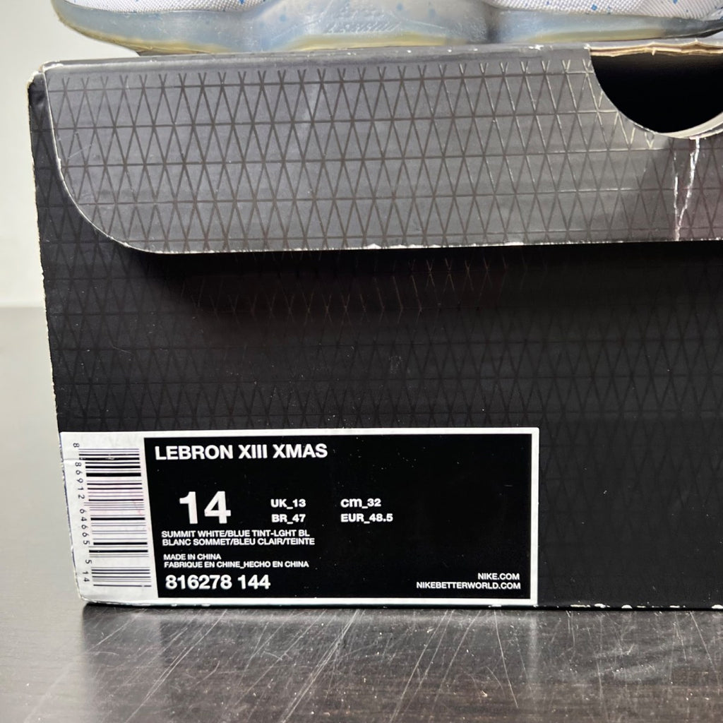 Nike LeBron 13 Christmas 14 (Moderately Worn Pre-Owned)NikeWhite/Blue Tint-Blue Lagoon - Image 4
