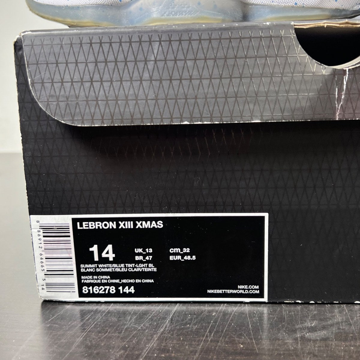 Nike LeBron 13 Christmas 14 (Moderately Worn Pre-Owned)NikeWhite/Blue Tint-Blue Lagoon - Image 4
