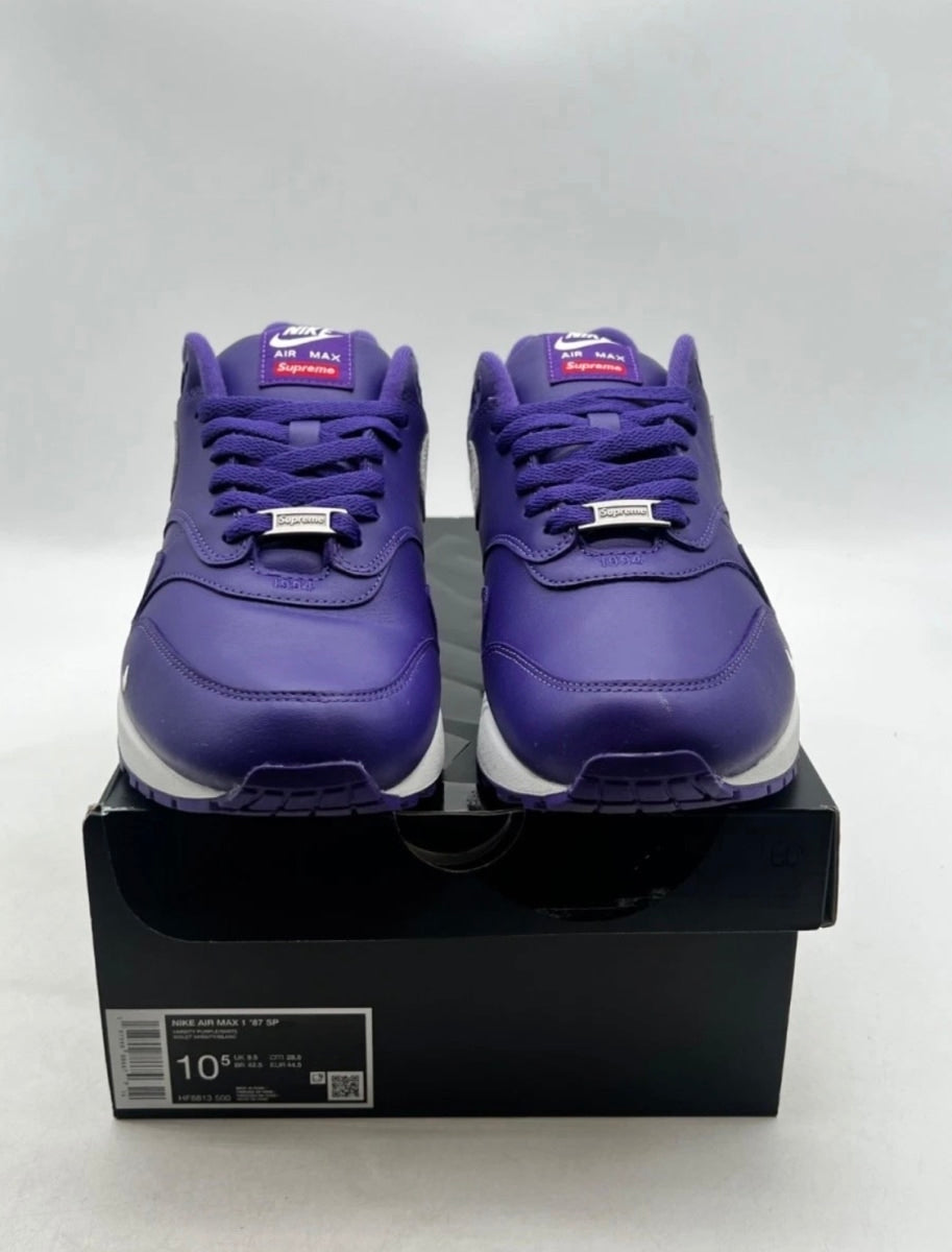 Nike Air Max 1 '87 SP Supreme Varsity Purple 10.5 (Lightly Worn Pre-Owned)Nike - Image 2