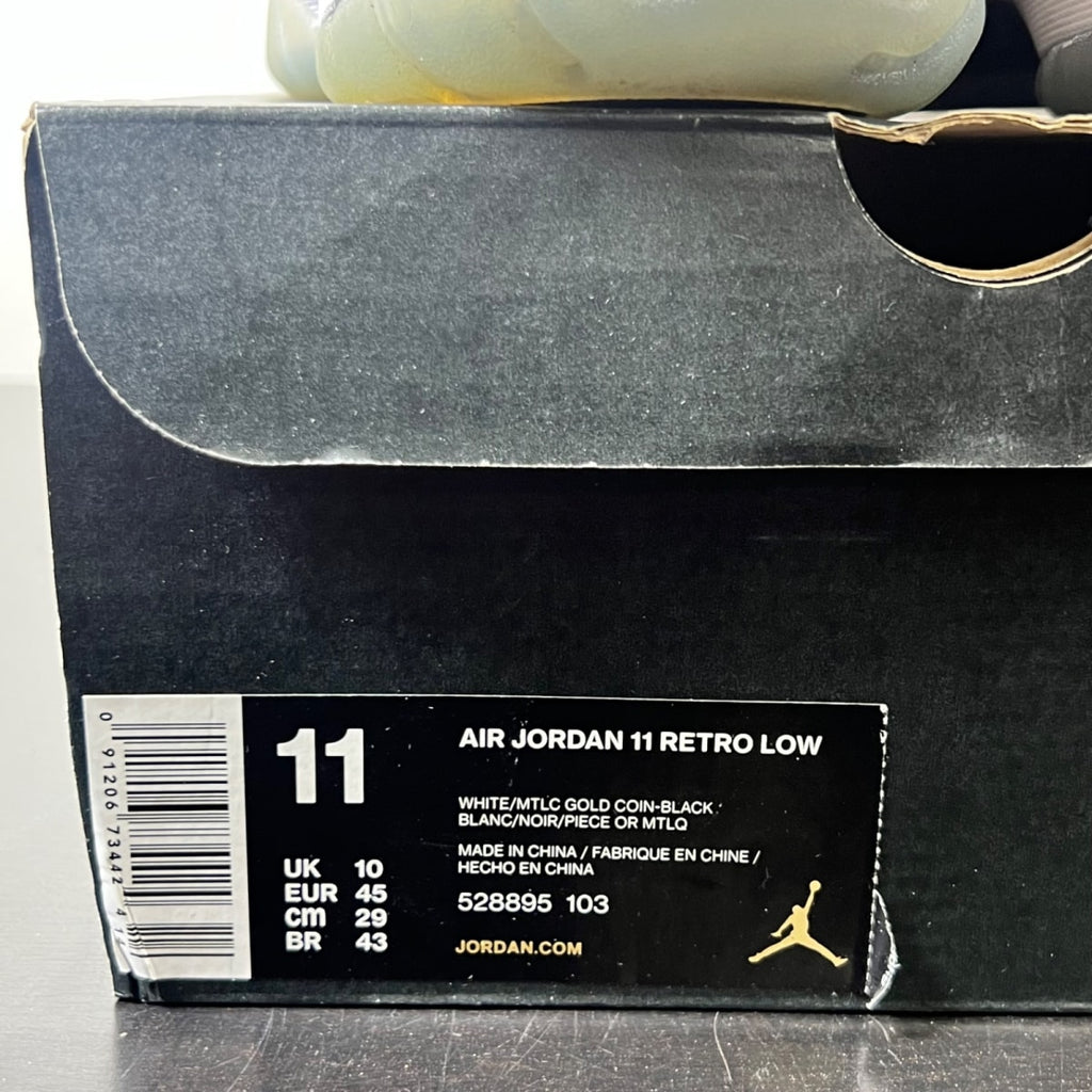 Jordan 11 Retro Low Closing Ceremony 11 (Lightly Worn Pre-Owned)JordanWhite/Metallic Gold Coin-Black - Image 5