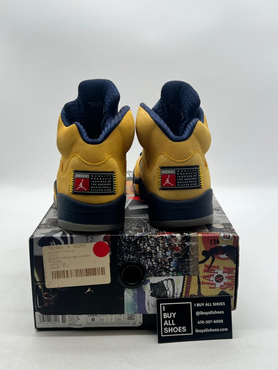 Jordan 5 Retro Michigan (2019) 8 (Moderately Worn Pre-Owned) - Image 3