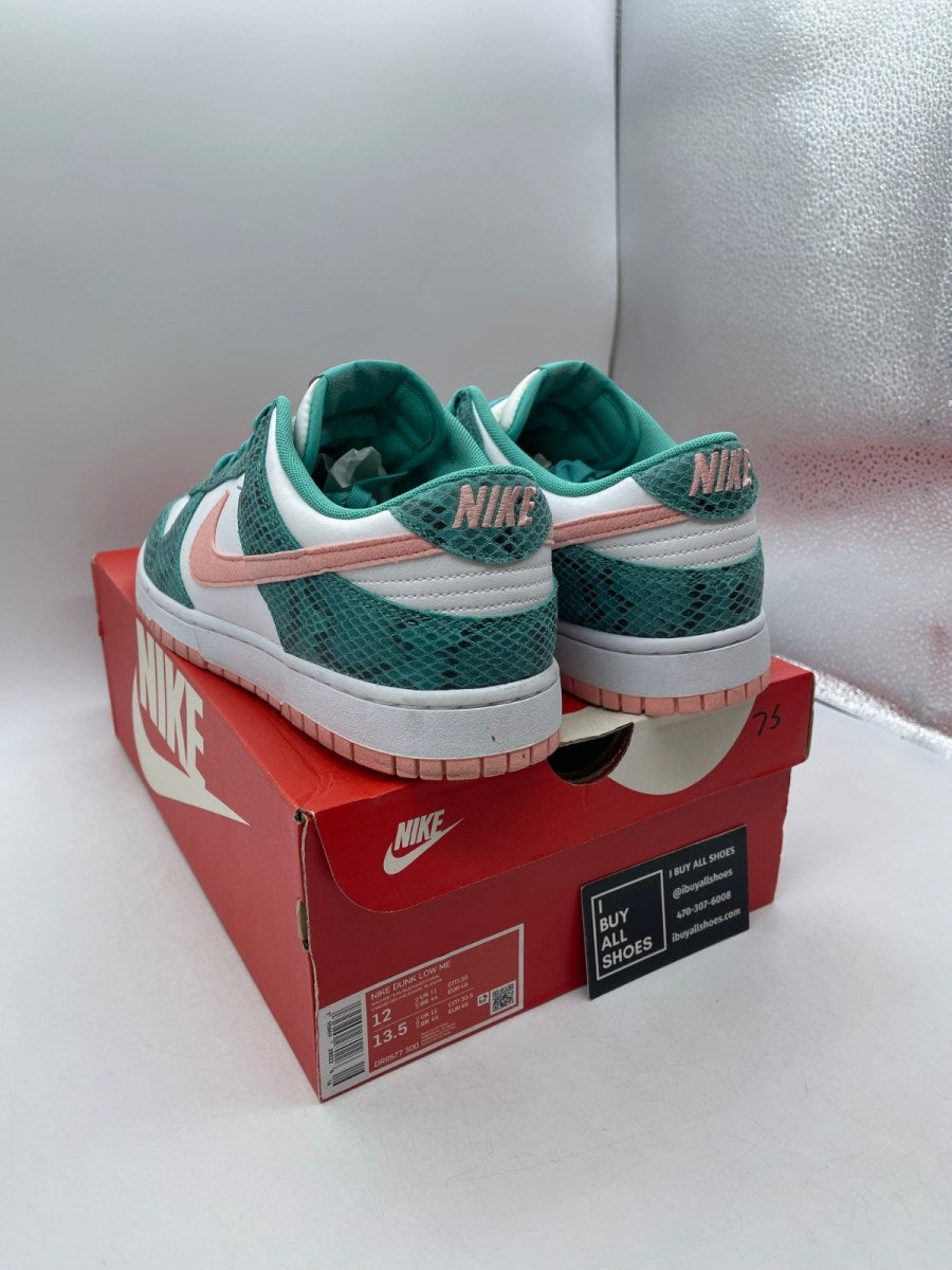 Nike Dunk Low Snakeskin Washed Teal Bleached Coral 12 (Moderately Worn Pre-Owned) - Image 4