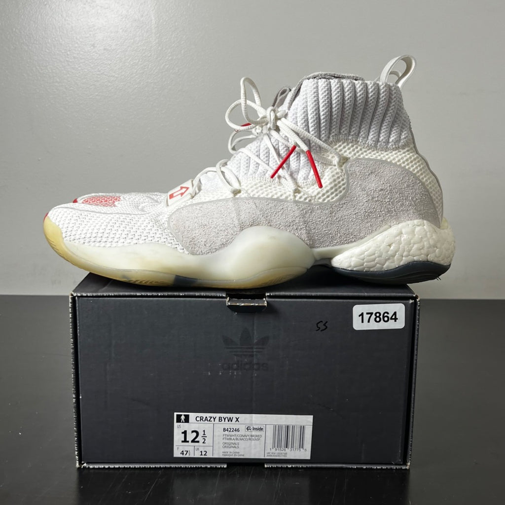 adidas Crazy BYW LVL X Daniel Arsham 12.5 (Lightly Worn Pre-Owned)adidasCloud White/Collegiate Navy/Bright Red - Image 3