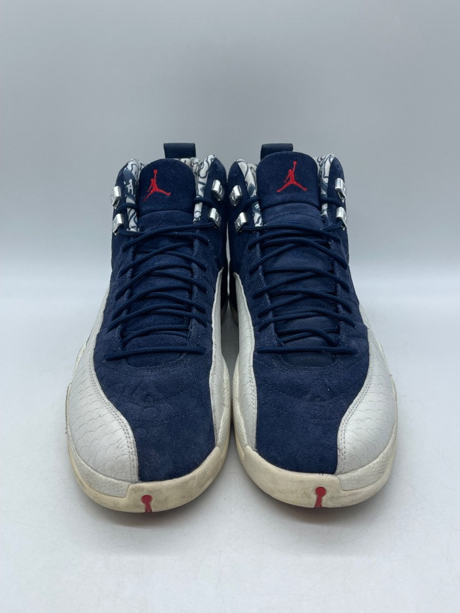 Jordan 12 Retro International Flight 13 (Moderately Worn Pre-Owned)JordanCollege Navy/University Red-Sail - Image 2