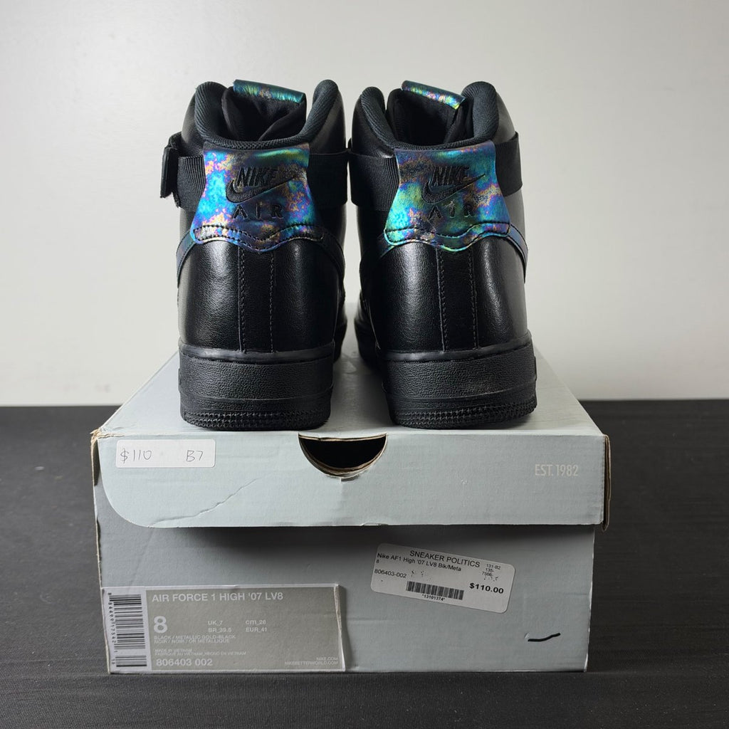 Nike Air Force 1 High Black Iridescent (Size 8) - aux