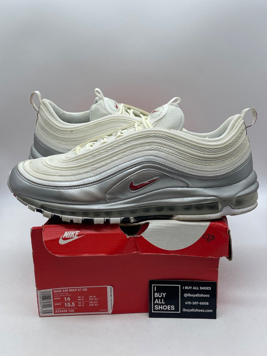 Nike Air Max 97 Silver White 14 (Moderately Worn Pre-Owned) - Image 1