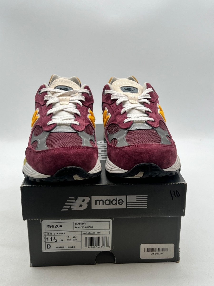 New Balance 992 Burgundy Gold 11.5 (Lightly Worn Pre-Owned)New BalanceBurgundy/Yellow/White - Image 2