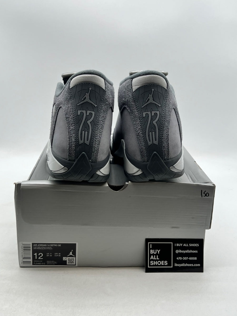 Jordan 14 Retro Flint Grey 12 (Lightly Worn Pre-Owned) - Image 3