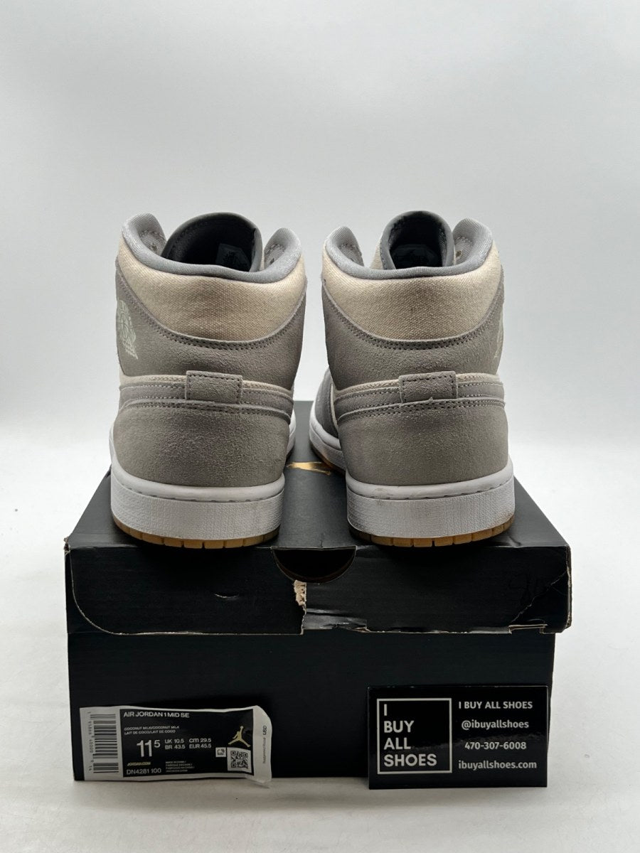 Jordan 1 Mid SE Coconut Milk Particle Grey 11.5 (Lightly Worn Pre-Owned)