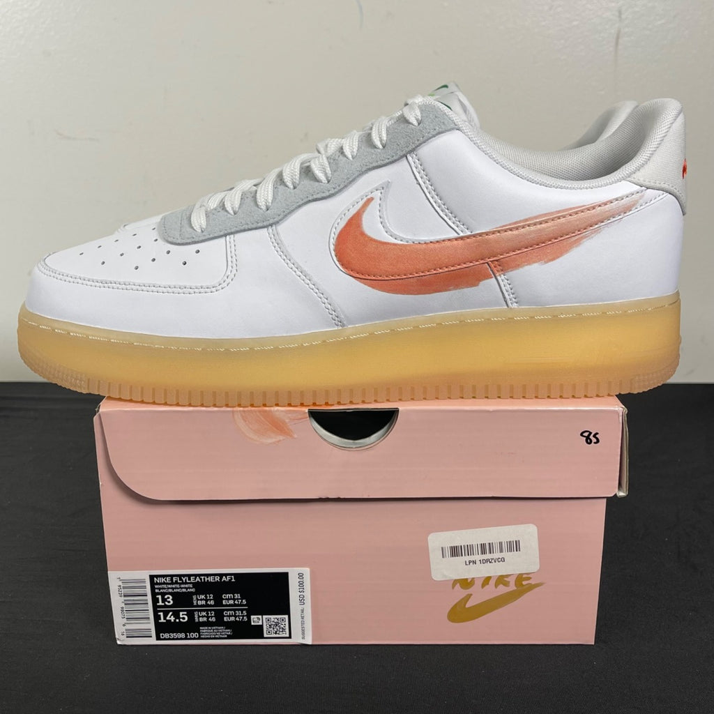 Nike Air Force 1 Flyleather Mayumi Yamase White 13 (Moderately Worn Pre-Owned)NikeWhite/White-White - Image 3