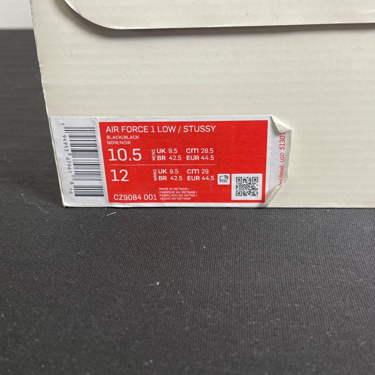 Nike Air Force 1 Low Stussy Black 10.5 (Moderately Worn Pre-Owned)NikeBlack/Black - Image 7