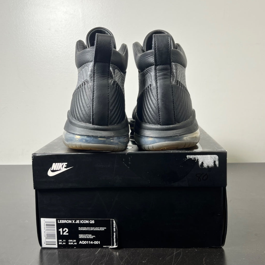 Nike LeBron Icon John Elliott Black 12 (Moderately Worn Pre-Owned)NikeBlack/Black-Gum Light Brown - Image 5
