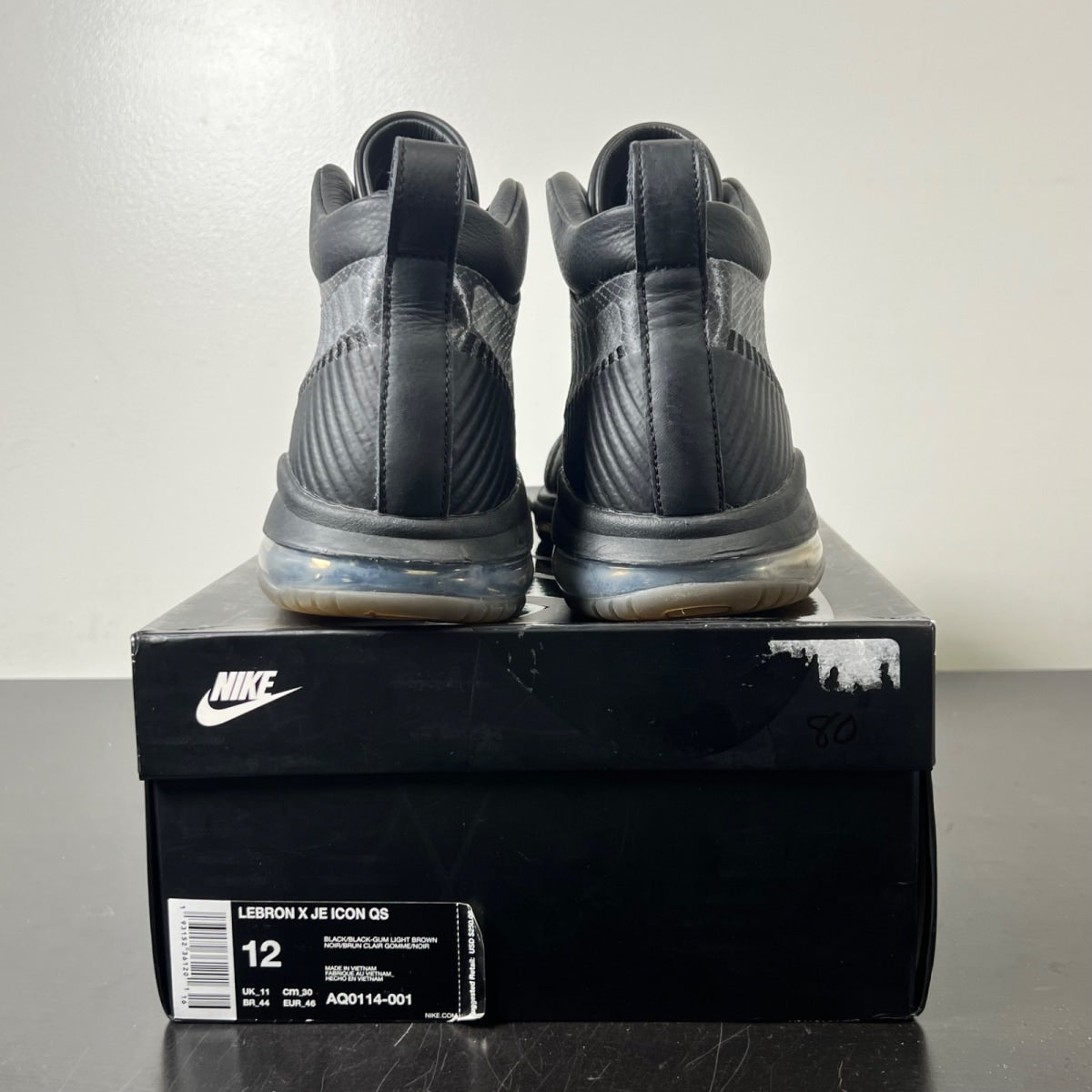 Nike LeBron Icon John Elliott Black 12 (Moderately Worn Pre-Owned)NikeBlack/Black-Gum Light Brown - Image 5