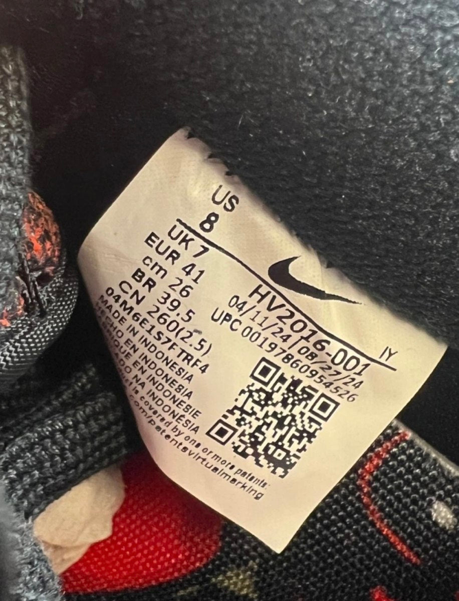 Nike Air Force 1 Low Retro QS Halloween Skull 8 (Lightly Worn Pre-Owned)NikeBlack/Black/Crimson - Image 7