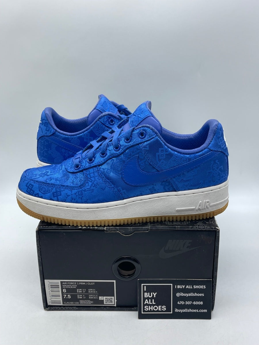 Nike Air Force 1 Low CLOT Blue Silk 6 (Moderately Worn Pre-Owned) - Image 1