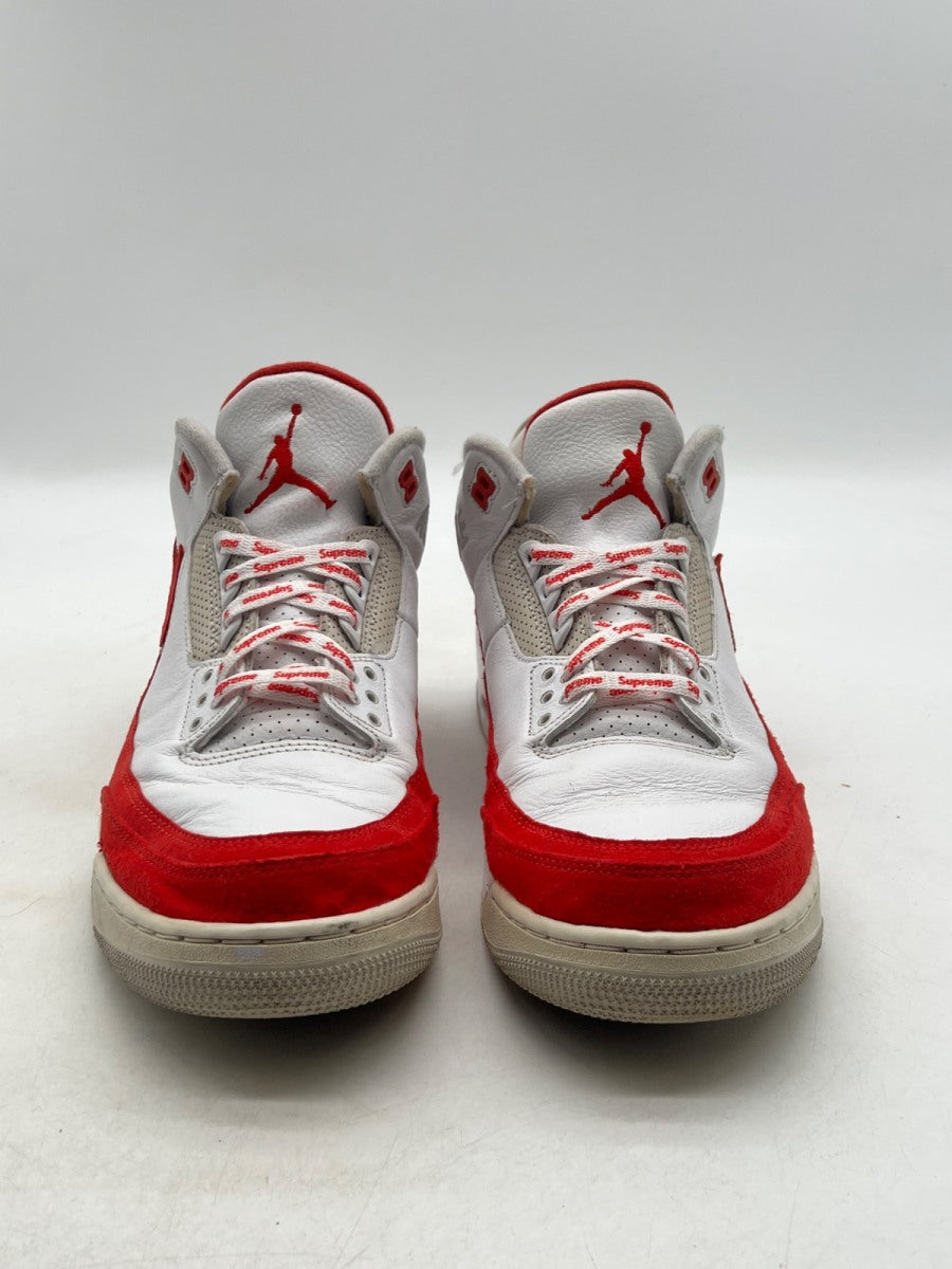 Jordan 3 Retro Tinker White University Red 12.5 (Heavily Worn Pre-Owned)JordanWhite/University Red-Neutral Grey - Image 2