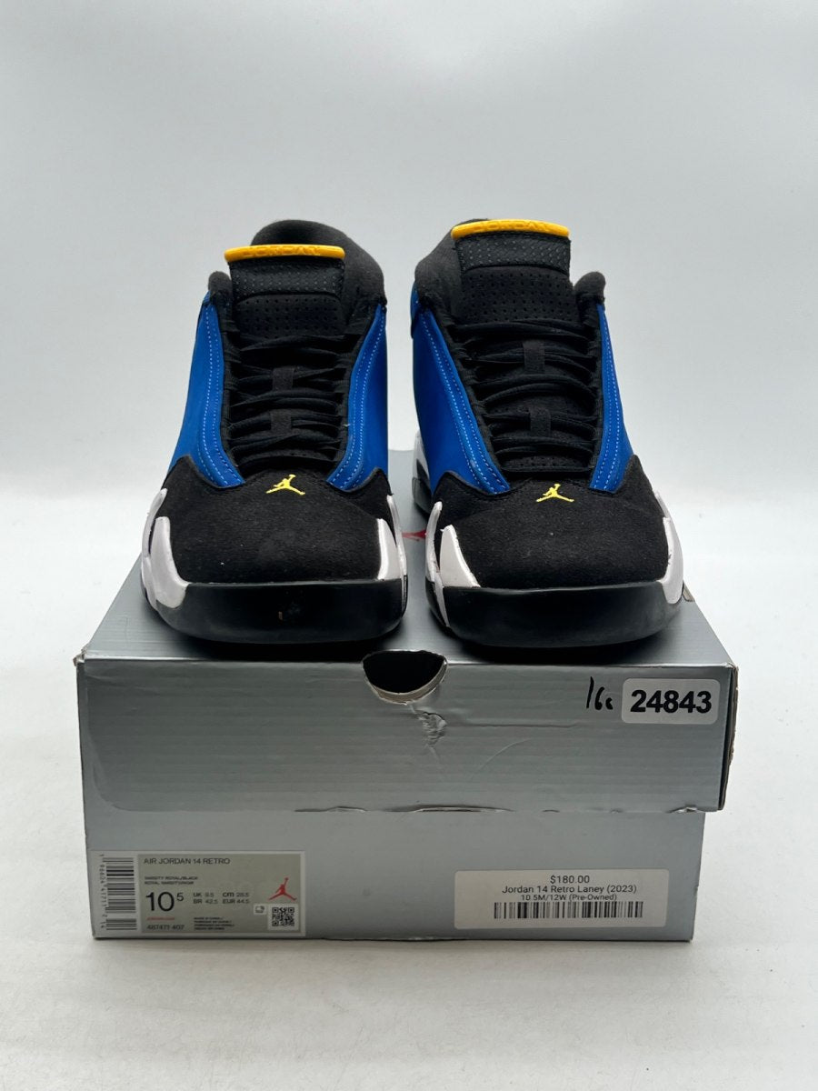 Jordan 14 Retro Laney (2023) 10.5 (Lightly Worn Pre-Owned)JordanVarsity Royal/Black-Varsity Maize-White - Image 2