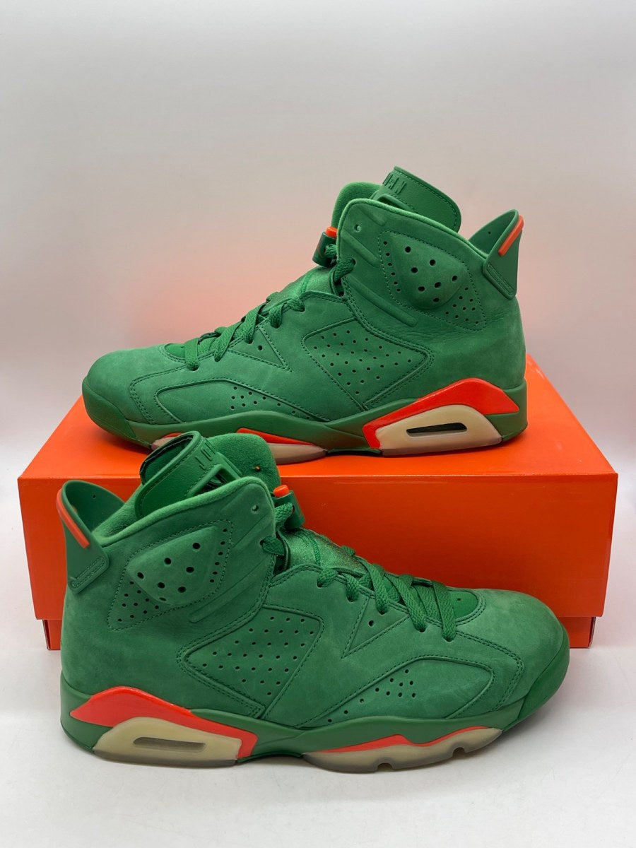 Jordan 6 Retro Gatorade Green 9.5 (Moderately Worn Pre-Owned)JordanPine Green/Orange Blaze-Pine Green - Image 1