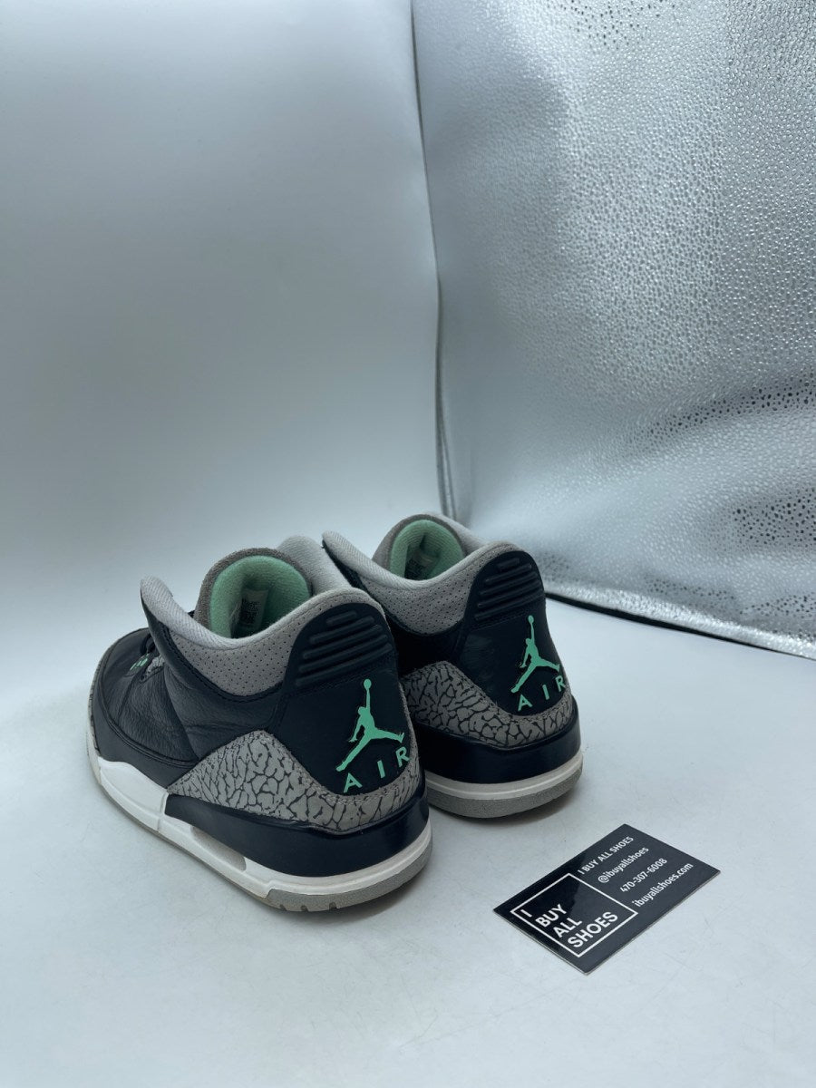 Jordan 3 Retro Green Glow 10 (Heavily Worn Pre-Owned) - Image 4