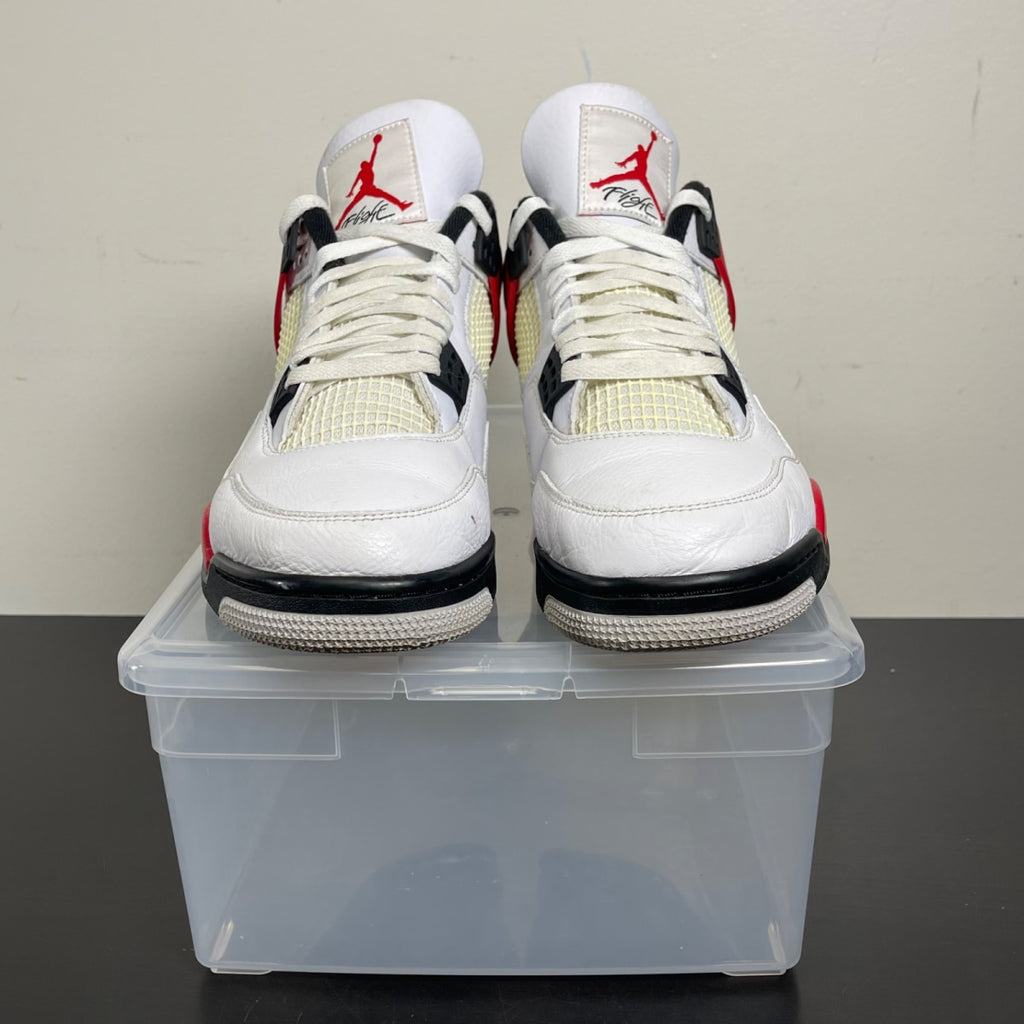 Jordan 4 Retro Red Cement 11.5 (Moderately Worn Pre-Owned)JordanWhite/Fire Red/Black/Neutral Grey - Image 2