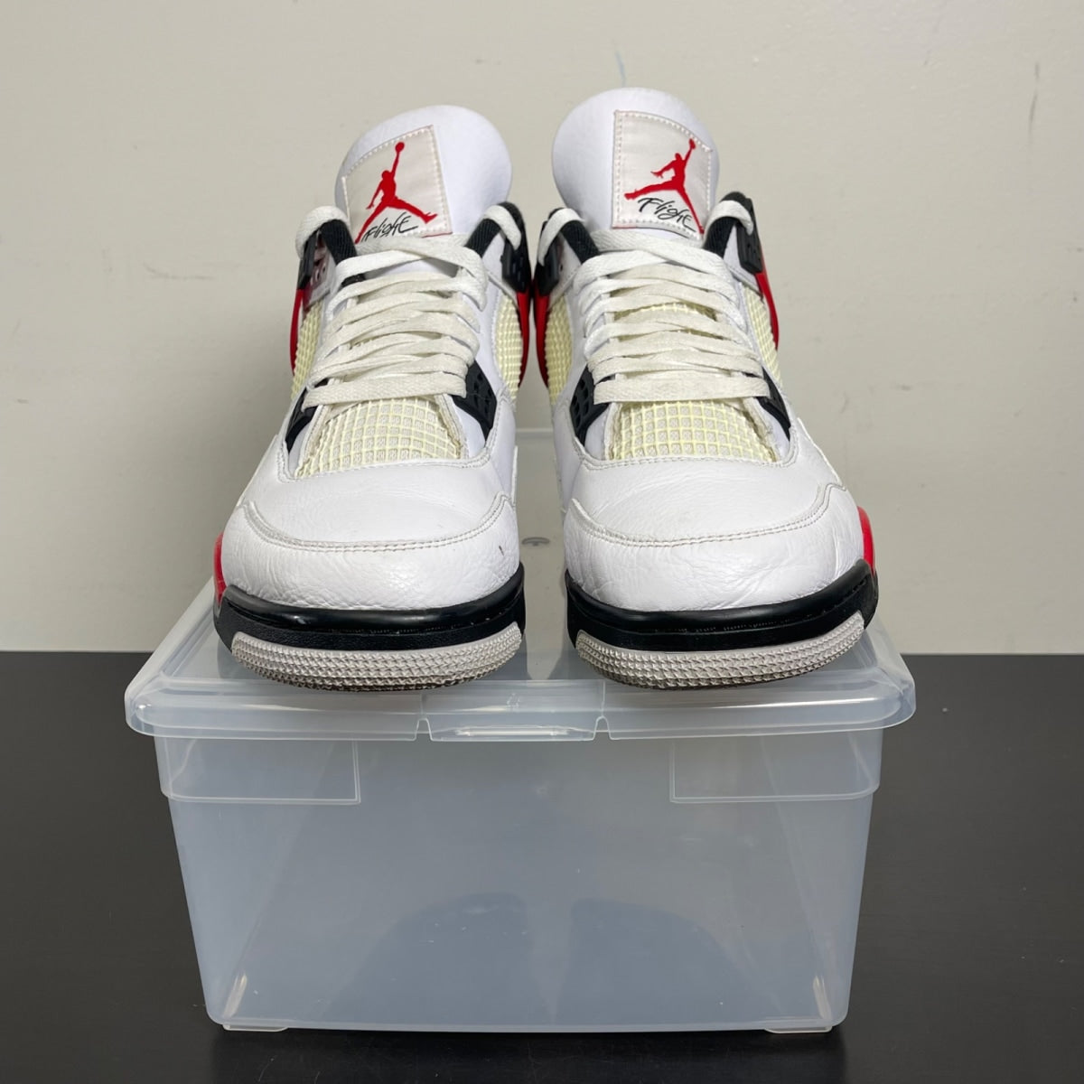 Jordan 4 Retro Red Cement 11.5 (Moderately Worn Pre-Owned)JordanWhite/Fire Red/Black/Neutral Grey - Image 2