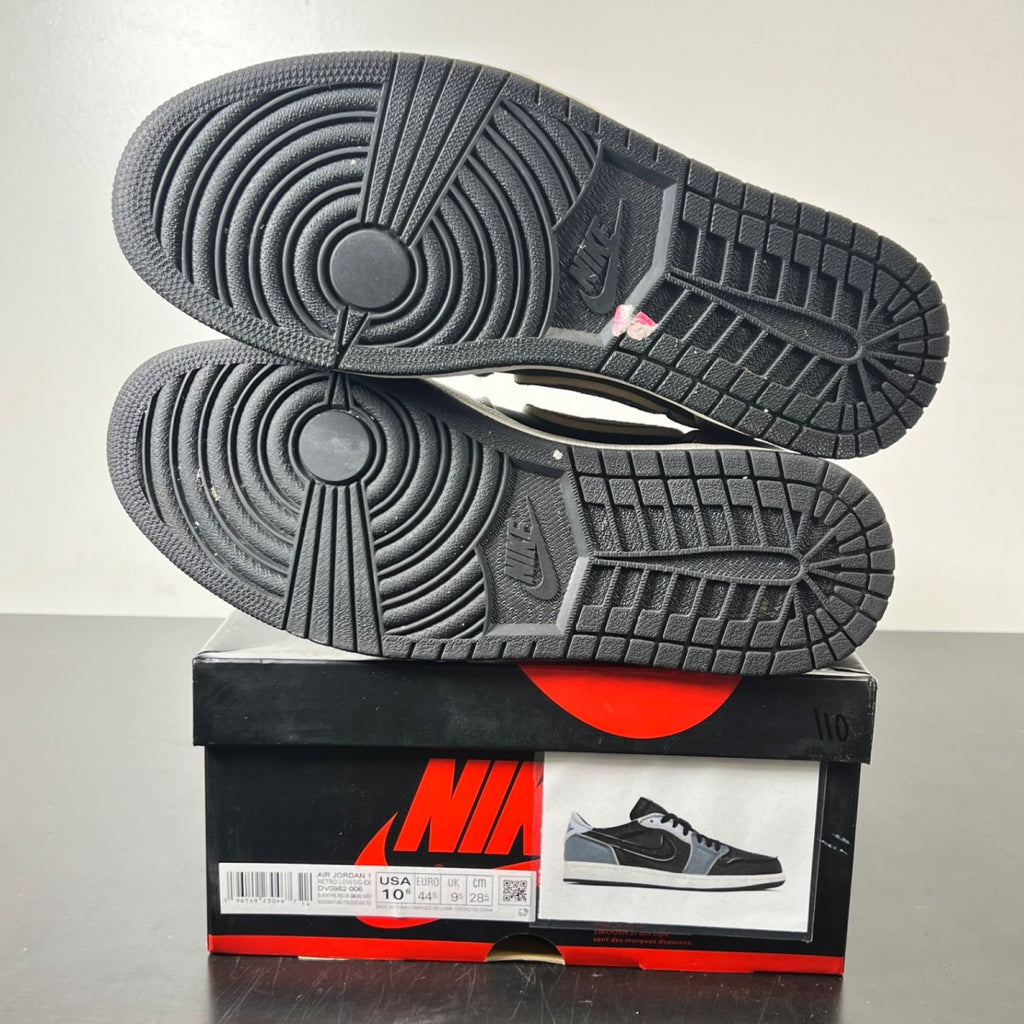 Jordan 1 Low OG EX Black Smoke Grey 10.5 (Lightly Worn Pre-Owned)JordanBlack/Dark Smoke Grey-Light Smoke Grey-Sail-Coconut Milk - Image 6