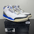 Jordan 3 Retro Racer Blue 9 (Moderately Worn Pre-Owned)JordanWhite/Black-Cement Grey-Racer Blue - Image 1