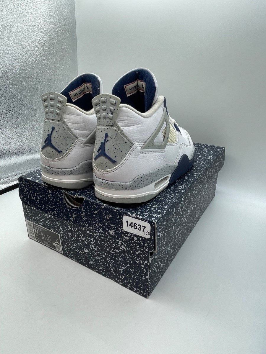 Jordan 4 Retro Midnight Navy 9.5 (Moderately Worn Pre-Owned)JordanWhite/Midnight Navy/Light Smoke Grey-Fire Red - Image 5