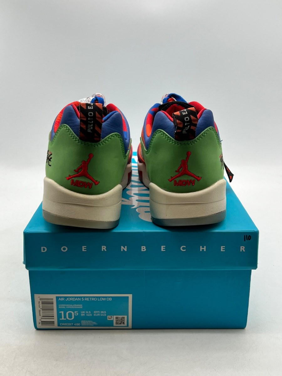 Jordan 5 Retro Low Doernbecher Michael (2022) 10.5 (Moderately Worn Pre-Owned)JordanHyper Royal/Orange - Image 3