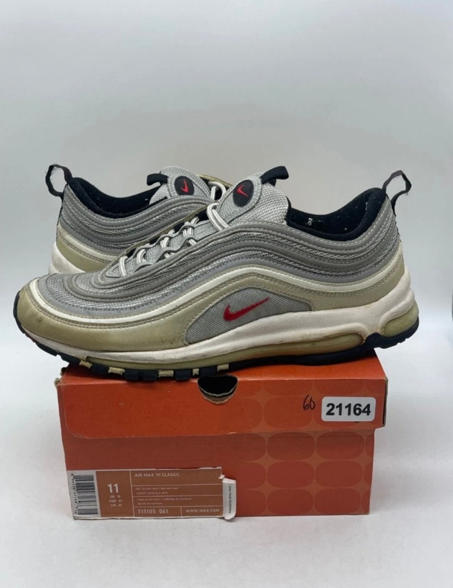 Nike Air Max 97 History of Air 11 (Heavily Worn Pre-Owned)NikeMetallic Silver/Varsity Red-White-Black - Image 1