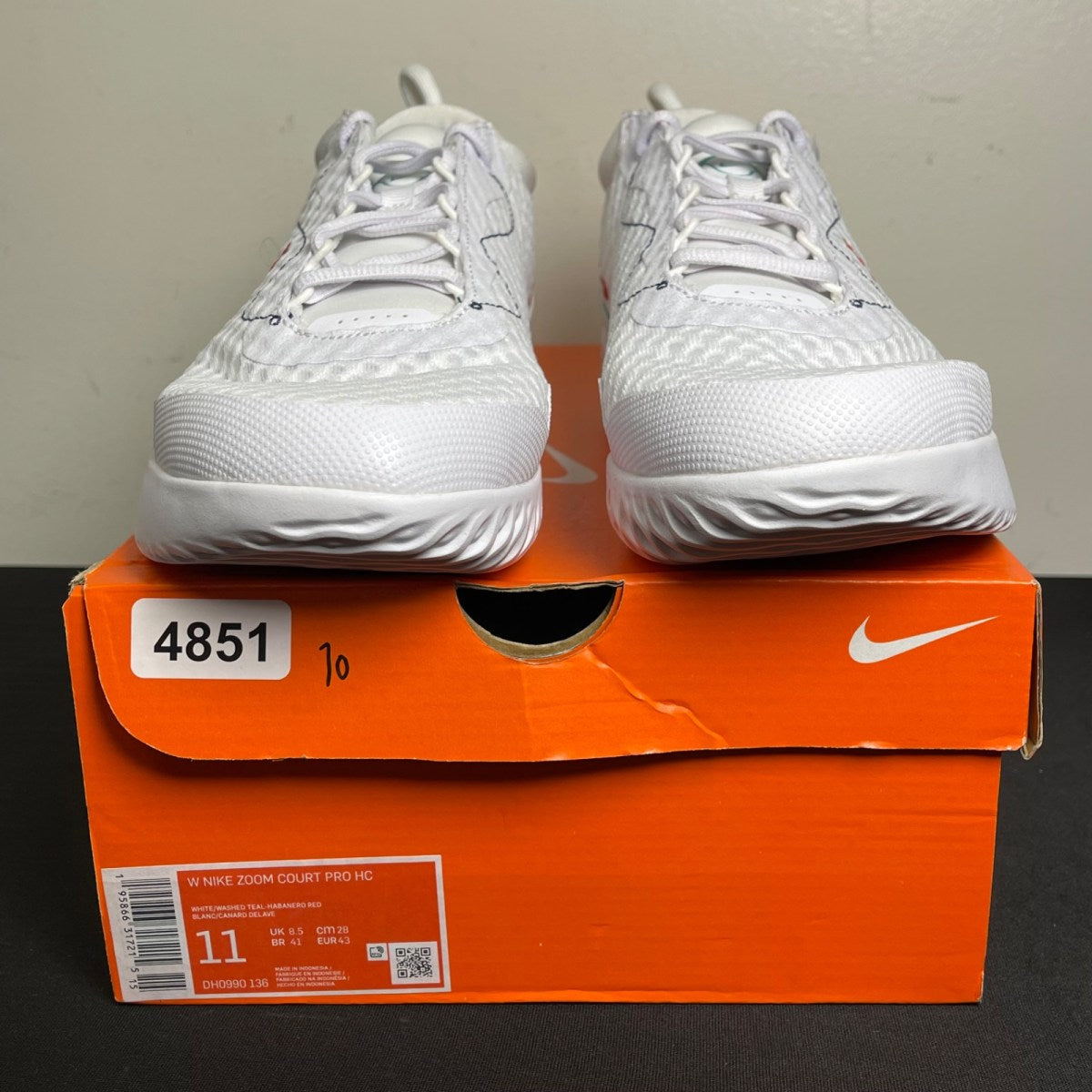 Nike Zoom Court Pro HC White Washed Teal Red (Women's) (Size 11W) - Image 2