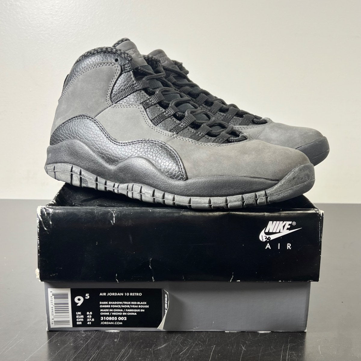 Jordan 10 Retro Shadow (2018) 9.5 (Lightly Worn Pre-Owned)JordanDark Shadow/True Red-Black - Image 1