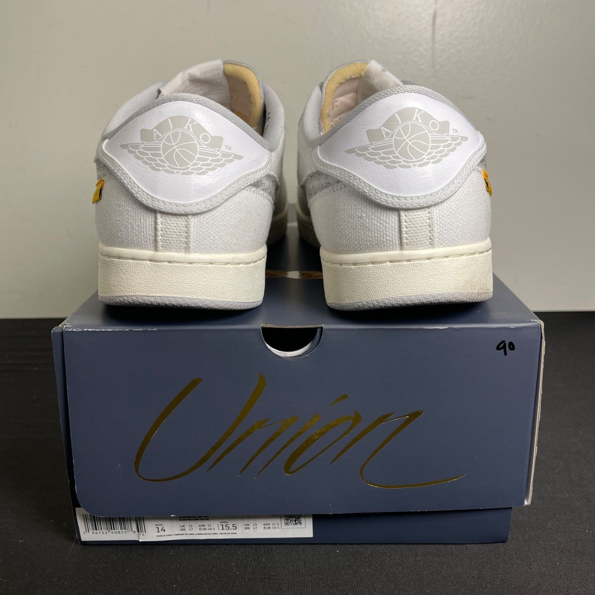 Jordan 1 Retro AJKO Low SP Union White Canvas (Size 14) - Image 4