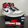 Jordan 1 Retro High Light Smoke Grey 12 (Moderately Worn Pre-Owned)JordanWhite/Black-Light Smoke Grey-Varsity Red - Image 1