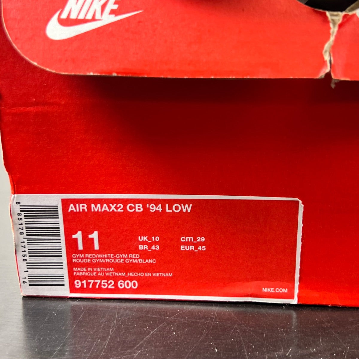 Nike Air Max 2 CB '94 Low Gym Red 11 (Lightly Worn Pre-Owned)NikeGym Red/White-Gym Red - Image 5