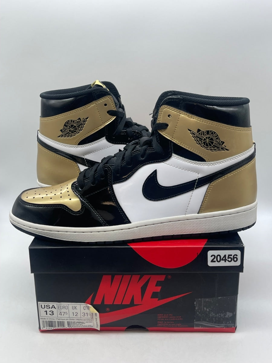 Jordan 1 Retro High NRG Patent Gold Toe 13 (Moderately Worn Pre-Owned) - Image 1