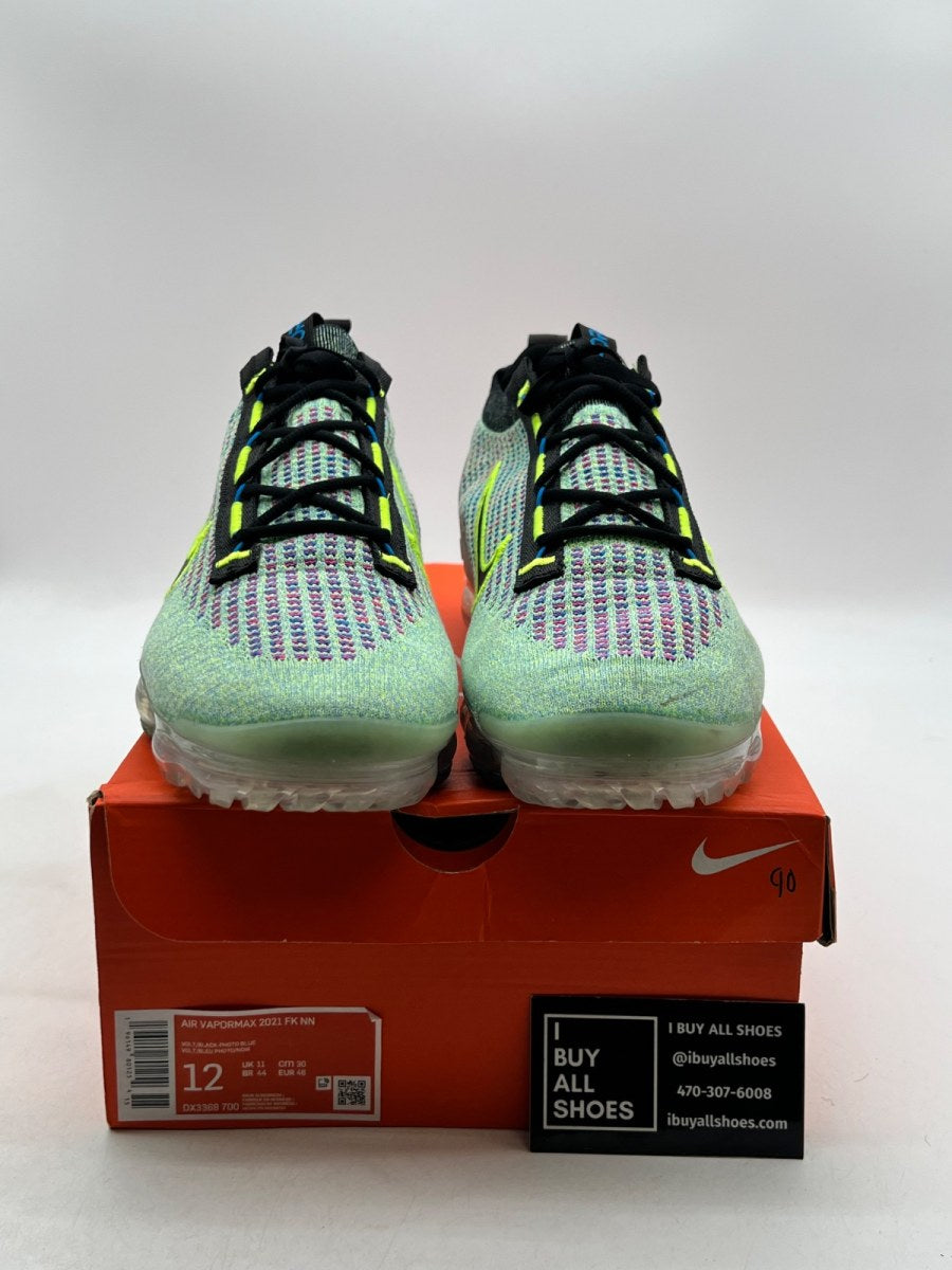 Nike Air VaporMax 2021 Flyknit Next Nature Volt Photo Blue 12 (Lightly Worn Pre-Owned) - Image 2