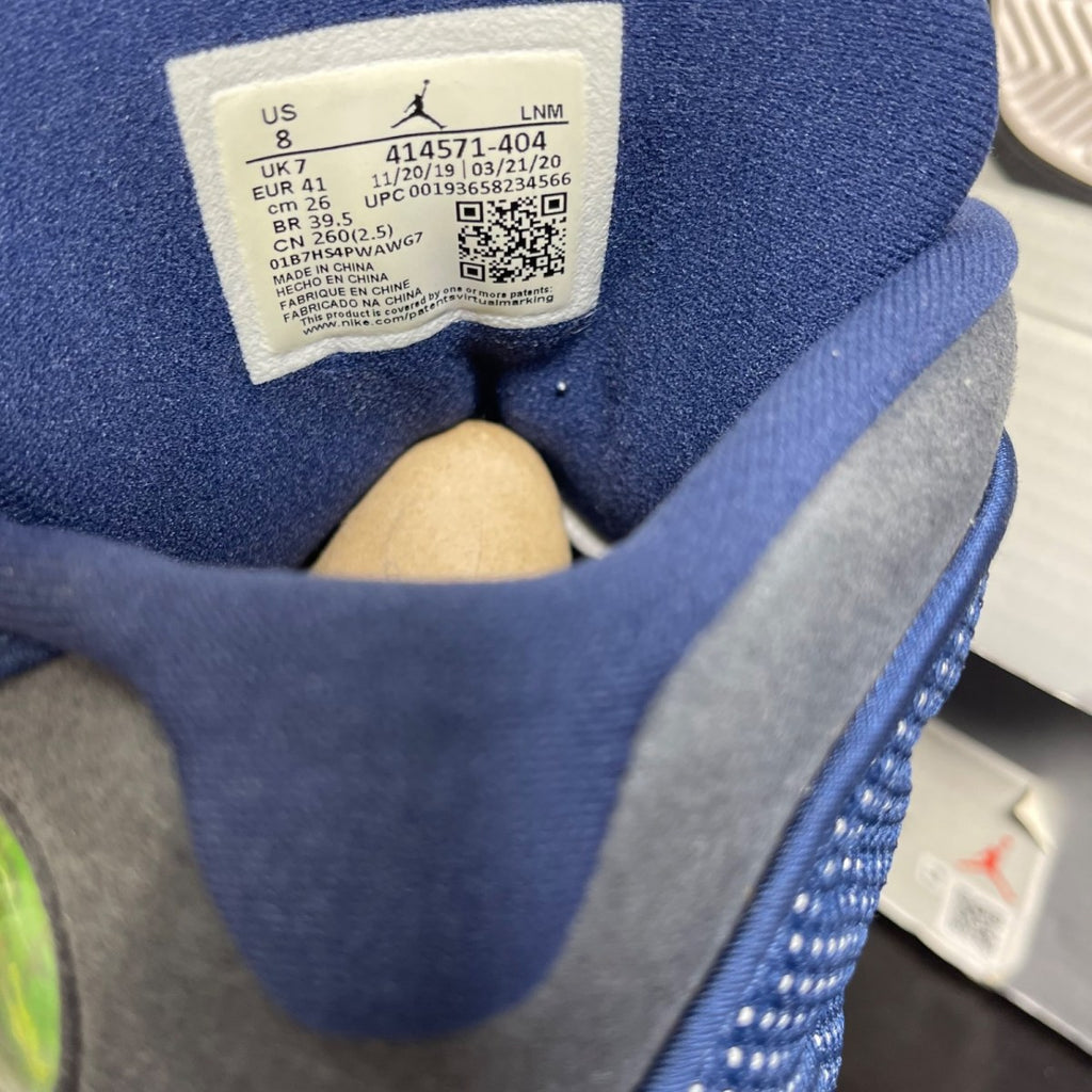 Jordan 13 Retro Flint (2020) 8 (Moderately Worn Pre-Owned)JordanNavy/Flint Grey-White-University Blue - Image 6