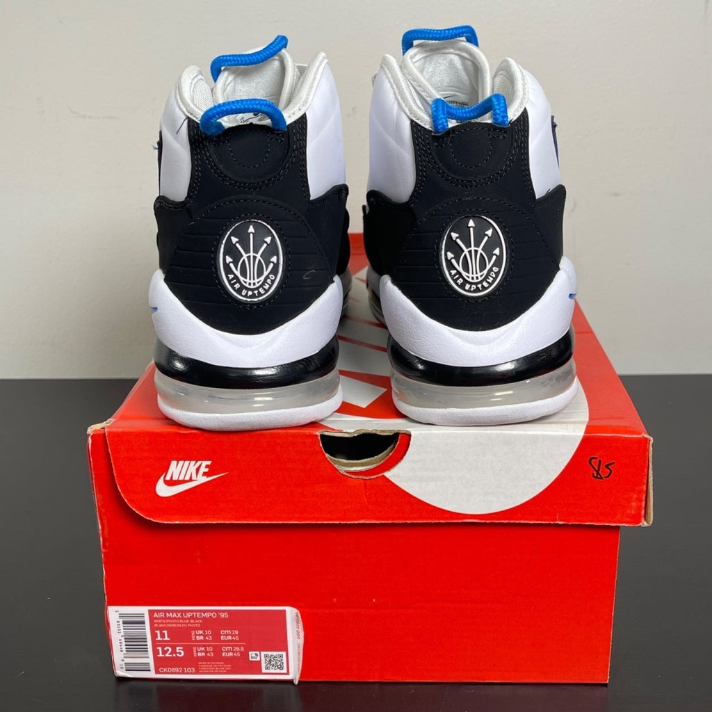 Nike Air Max Uptempo 95 White Photo Blue Black 11 (Moderately Worn Pre-Owned)NikeWhite/Photo Blue-Black - Image 4