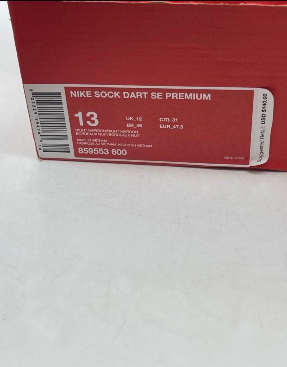 Nike Sock Dart SE Premium Night Maroon 13 (Lightly Worn Pre-Owned)NikeNight Maroon/Night Maroon - Image 7