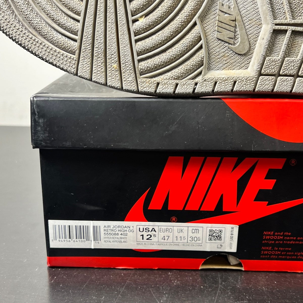 Jordan 1 Retro High OG Hyper Royal (Size 12.5) - Image 5