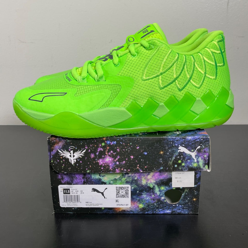 Puma LaMelo Ball MB.01 Lo Green Gecko 11.5 (Moderately Worn Pre-Owned)PumaGreen Gecko/Castlerock - Image 3