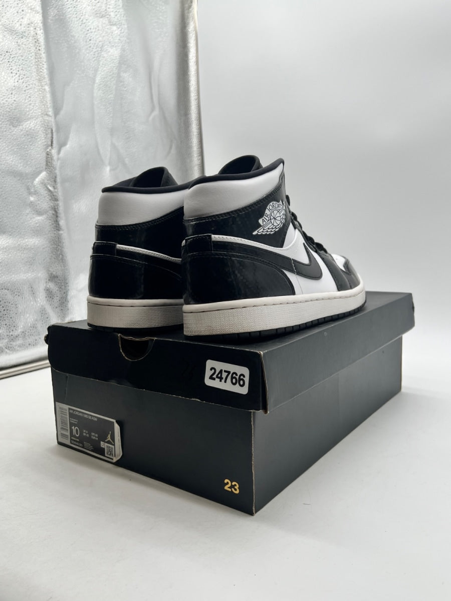 Jordan 1 Mid Carbon Fiber 10 (Moderately Worn Pre-Owned)JordanBlack/White-Black - Image 5