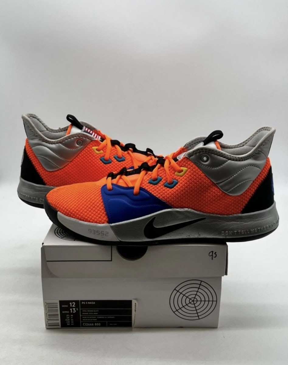 Nike PG 3 NASA 12 (Lightly Worn Pre-Owned)NikeTotal Orange/Black-Metallic Silver - Image 1